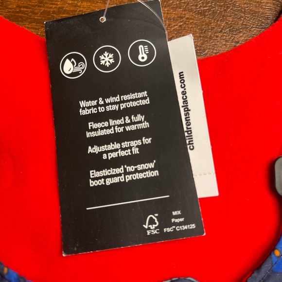 NWT 3t 4t 4 5t 5 rainbow dinosaurs winter snow pants bibs suit childrens place - Picture 4 of 5